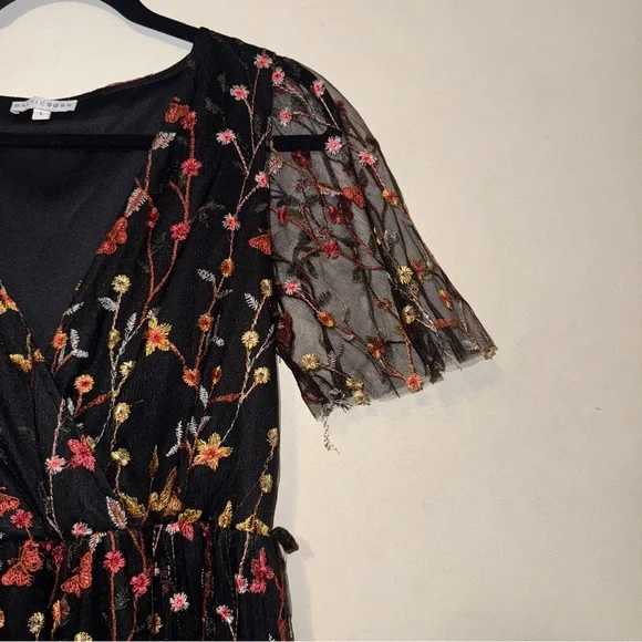 Baltic Born Floral Marsielle Black Dress With Pink, Orange, & Yellow Accents - Picture 10 of 16